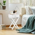 thumbnail image 2 of Topbuy 2PCS Modern Versatile Nightstand X-shape Wooden End Table with Drawer Accent Side Table for Bedroom White, 2 of 10