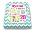 thumbnail image 2 of Personalized Canvas Birth Announcement Nursery Decor Gift, Nautical Design, Custom Name, Date, Weight & Length, Unique Boys & Girls Baby Shower Wall Art Presents, Color Aqua # 1, Size - 10X12, 2 of 4