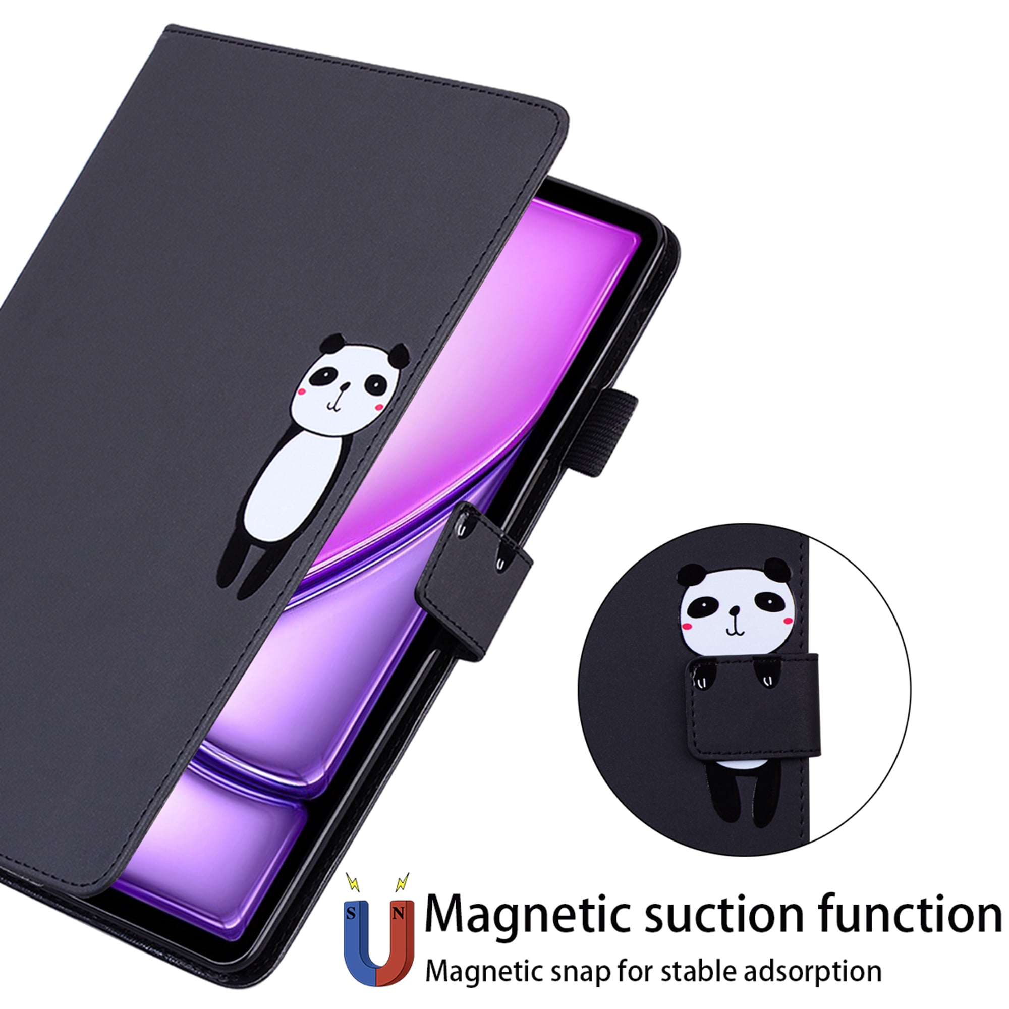 Dteck Folio Case for iPad Air 13-inch (M3/M2) 2025/2024, Multi-Angle Viewing Protective Stand Cover with Pencil Holder & Card Holder,Black