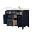 thumbnail image 2 of Beckett 42" Dark Blue Single Vanity & Giotto Quartz Top (1-Hole) & Gold Trim, 2 of 5