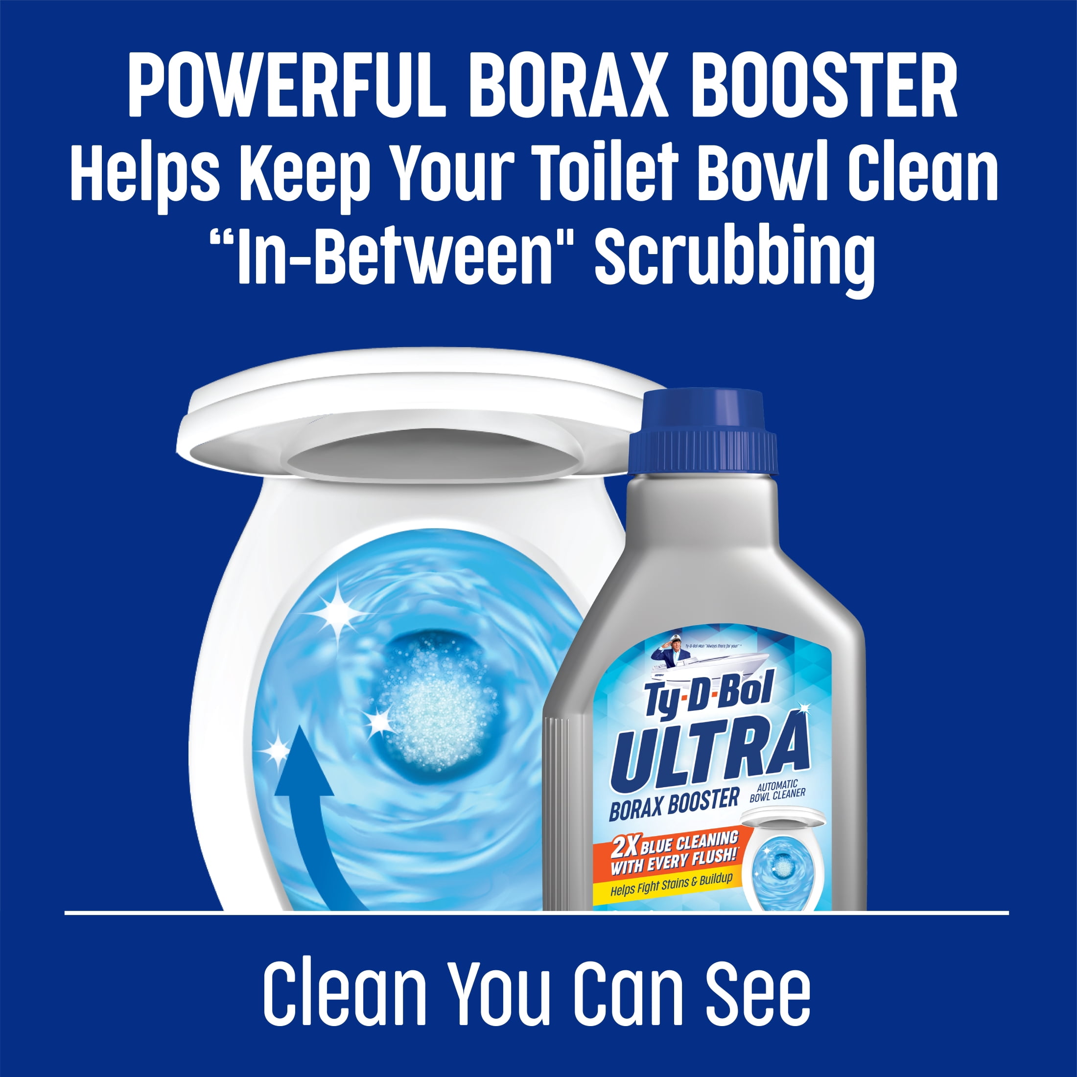 (2 pack) Ty-D-Bol Ultra Borax Booster, In Tank Automatic Toilet Bowl Cleaner Liquid, 12 fl oz