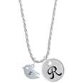 thumbnail image 1 of Delight Jewelry Silvertone Little Bird Initial - Z - Silvertone Script Initial Disc - R - Charm Necklace, 20"+3", 1 of 4