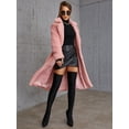 thumbnail image 3 of Eilly Bazar Pink Teddy Coat for Women Long Sleeve Female Double Button Midi Coat M, 3 of 5