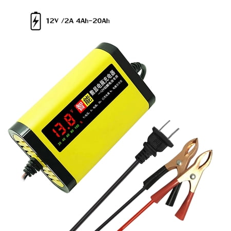 Car Motorcycle 2A Full Automatic 3 Stages Acid AGM GEL Intelligent LCD Display