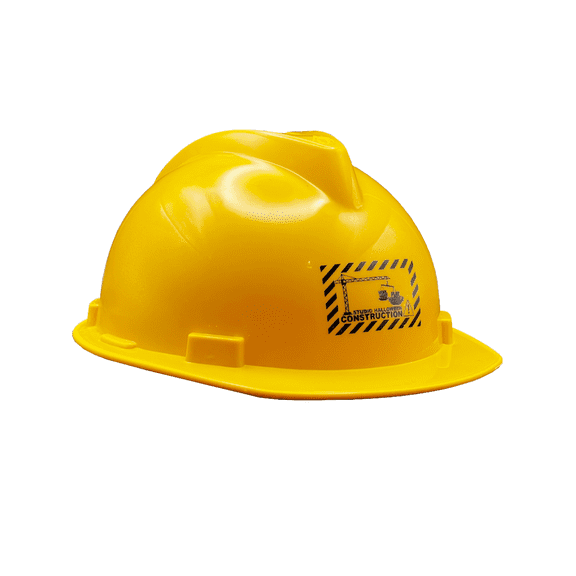 Yellow V-Shape Construction Helmet With Adjustable Headband Costume Accessory