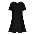 thumbnail image 4 of cocolona Womens Summer Plus Size Dress Crew Neck Short Sleeve Ruffle Flowy Mini Dress Fashion Casual Loose T-shirt Dress, 4 of 6