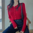 thumbnail image 4 of JANDEL Slimming Machine Short Top Cardigan Long Sleeve T-shirt, Red, One Size, 4 of 6