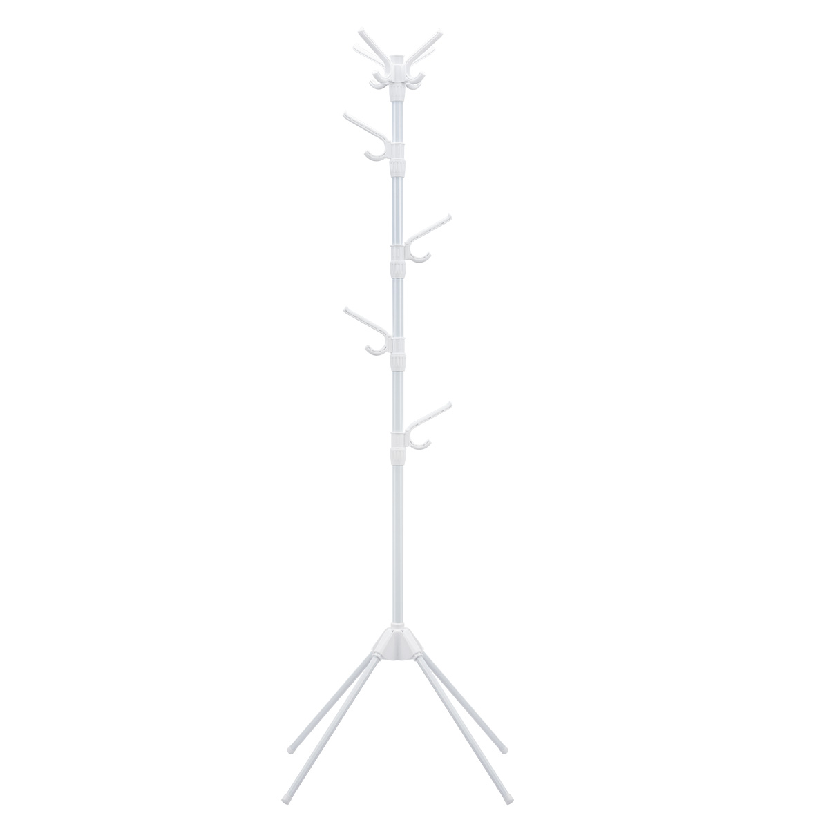 Topbuy White Coat Rack Stand Metal Hat Hanger Entryway Hall Tree With