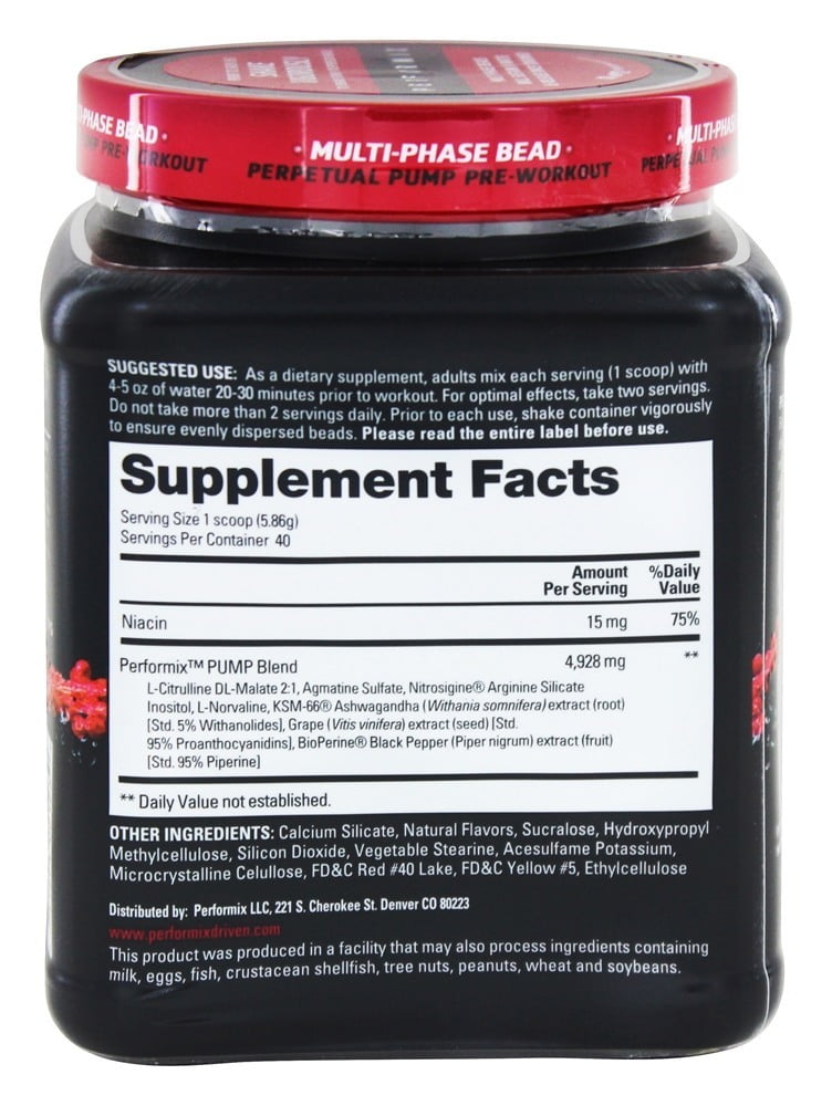 Performix Pump Stim Free Perpetual Pump Pre Workout 40 Servings Tangerine 8 27 Oz Walmart Com Walmart Com