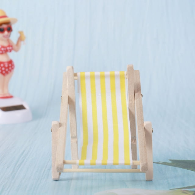 OULII 1 Pce Mini Chaises de Plage pour Décoration en Teinte Jaune