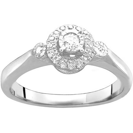 .18 Carat T.W. Heart-Shaped Diamond Promise Ring in Sterling Silver