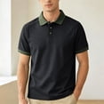 thumbnail image 2 of Mens Big & Tall Polo Shirts Short Sleeve Moisture Wicking Casual Athletic Golf Tennis Collared Shirts Size M-4XL Black, 2 of 7