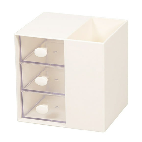 Portalápices, organizador de escritorio para bolígrafos, suministros de papelería, portalápices para oficina, escuela, 12 x 12 x 10 cm, color blanco