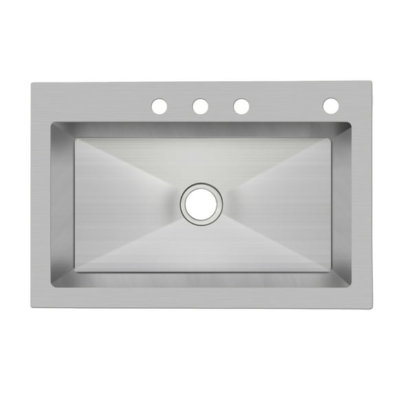 Miseno Mno183322srtm4 33" X 22" Drop In, Undermount Single Basin Stainless Steel Kitchen