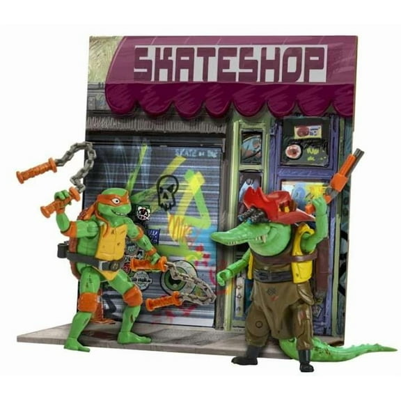 Michelangelo vs. Leatherhead Figure, 2-Pack