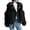 Black, variant on Women Autumn Winter Solid Composite Zipper Long Sleeve Jacket Pocket Outerwear Coat