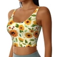 thumbnail image 2 of Xecao Sunflowers And Butterflies for Sports Bra with Removable Pads, Crop Tank Top Design, Women's Longline Sports Bra - Non-Wired - XX-Large, 2 of 9