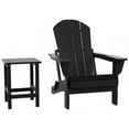 thumbnail image 4 of Polytrends  Laguna Hdpe All Weather Outdoor Patio Foldable Adirondack Chair With Side Table (2-Piece Set) Black, 4 of 5