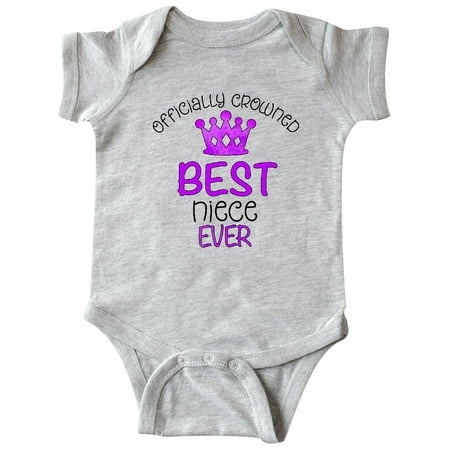 

Inktastic Officially Crowned Best Niece Ever purple crown Gift Baby Girl Bodysuit