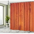 thumbnail image 4 of Ambesonne Rustic Shower Curtain, Wood Timber Floor Orange, 69"Wx84"L, Orange Marigold, 4 of 4