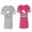 Men Heather / Women Pink, variant on I'm Hers He's Mine Unisex Couple Matching Cotton Jersey style T-Shirt Contrasting stripes on sleeves (Men Heather / Women Heather) (Men M / Women M)