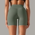thumbnail image 3 of Women's Solid Color Yoga Shorts - Double Brushed, High Waist Compression, Three-Quarter Length, Nylon Spandex, XS-XL Sizes, Workout/Pilates, 3 of 6