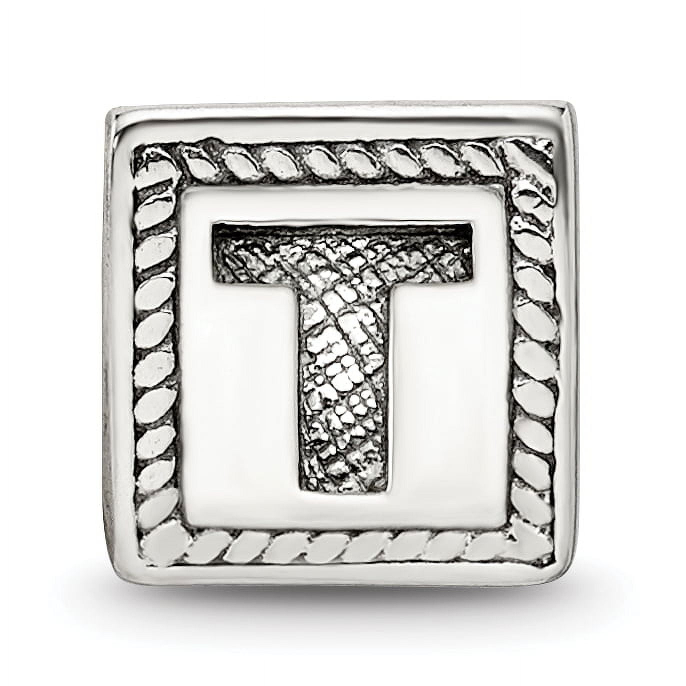 Reflection Beads Sterling Silver Reflections Letter T Triangle Block Bead