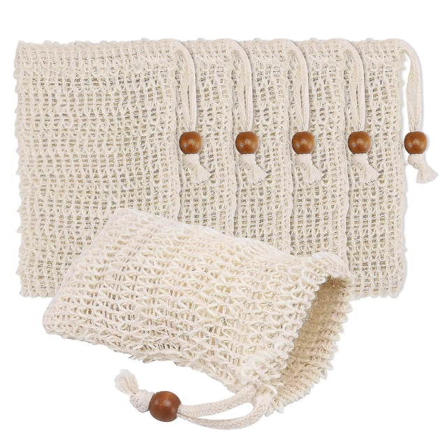 Paquete de 36 bolsas exfoliantes, bolsa de barra de malla de sisal Saver con cuerda para