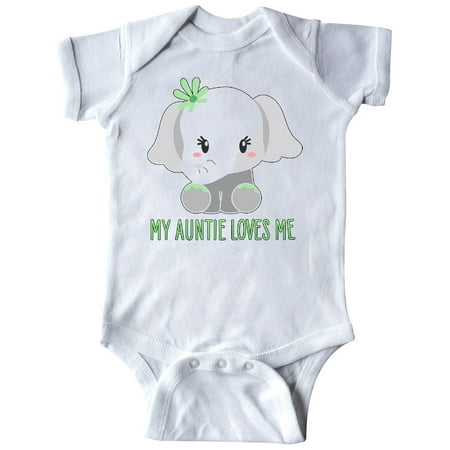

Inktastic My Auntie Loves Me- cute elephant Gift Baby Boy or Baby Girl Bodysuit