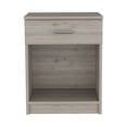 thumbnail image 2 of Coco Nightstand with Drawer and Shelf - Light Gray, Modern Bedroom Furniture, 2 of 7