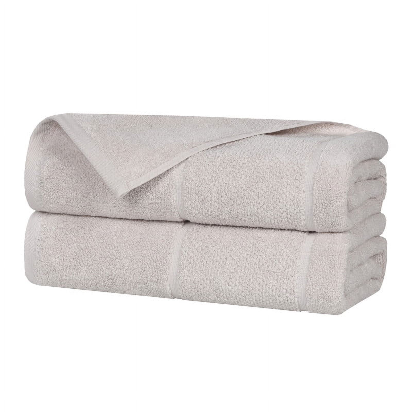 Superior Mile Smart Twist Cotton Medium Weight Bath Sheets, Set of 2, Ultra Absorbant Towels, Silver
