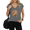 2-Gray, variant on UNISHE Women's High Definition Rose Graphic V-Neck Short Sleeve T-Shirt White Elegant Botanical Top