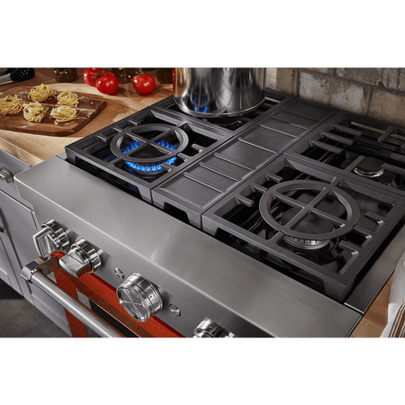 KitchenAid - 4.1 Cu. Ft. Freestanding Dual-Fuel True Convection Range with Self-Cleaning - Scorched orange