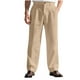 thumbnail image 2 of Pantalones de hombre de longitud completa, lisos, informales, con bolsillos, tipo recto, con botones en la cintura, para el tiempo libre y el trabajo, de poliéster., 2 of 9