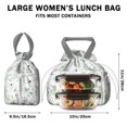 thumbnail image 5 of Pioneer Flower Floral Print Pattern Drawstring Lunch Bag Women - Drawstring Lunch Bag Insulated for Work Office - Stain-Resistant Large Lunchbags for Women with Multi-Pockets, 5 of 6