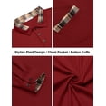 thumbnail image 5 of COOFANDY Men's Classic Fit Casual Long Sleeve Plaid Collar Polo Shirt, 5 of 5