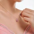 thumbnail image 2 of K-KED 925 Sterling Silver Lover Heart Zirconia Pendant Necklace Valentine Wedding Gift-Pink, 2 of 6