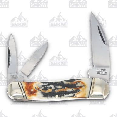 Rough Ryder Knives Rough Ryder Classic Cinnamon Bone Stag Swayback Folding Knife