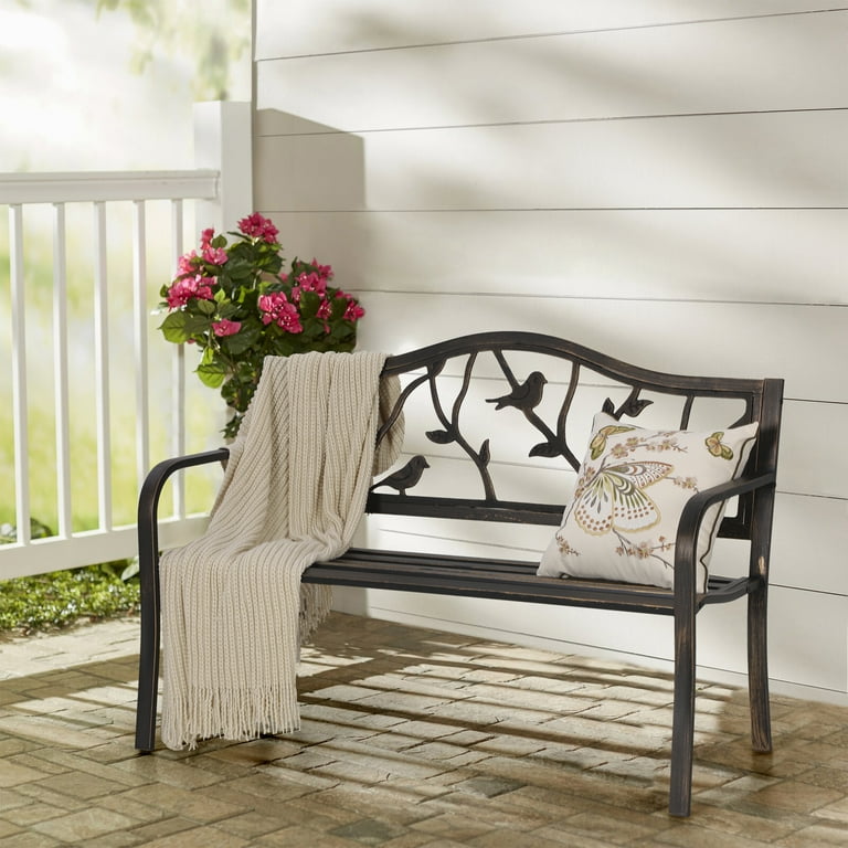 Outdoor rod iron discount benches