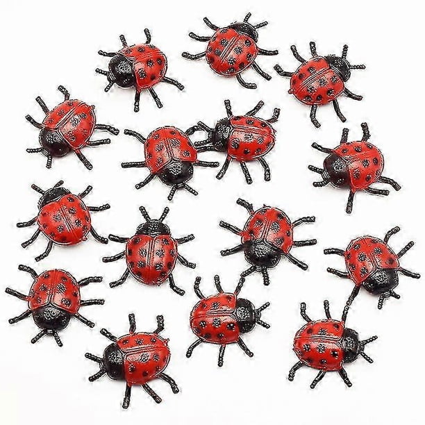 26-27 5pcs New Pattern Plastic Pvc Simulation Small Insect Beetle Ladybug Model Frightening Persecute Others Toys Gift