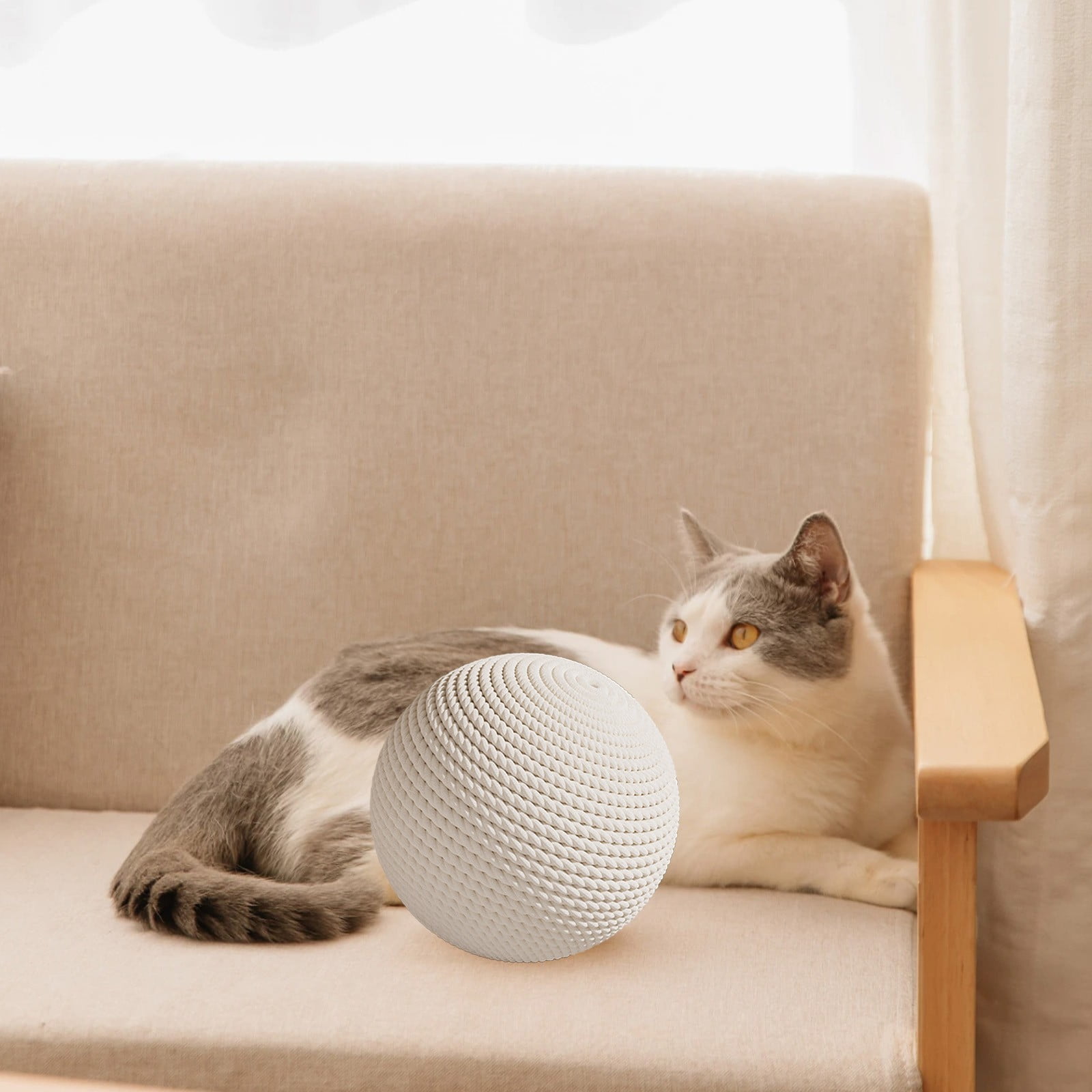Specollect Clearance 5Pcs Cat Toys Balls, Linen Cat Ball Toy with Bell Inside, Cat Toys for Indoor Cats, Interactive Cat Chew Toys for Kitty Kitten, Keep Them Busy Toys
