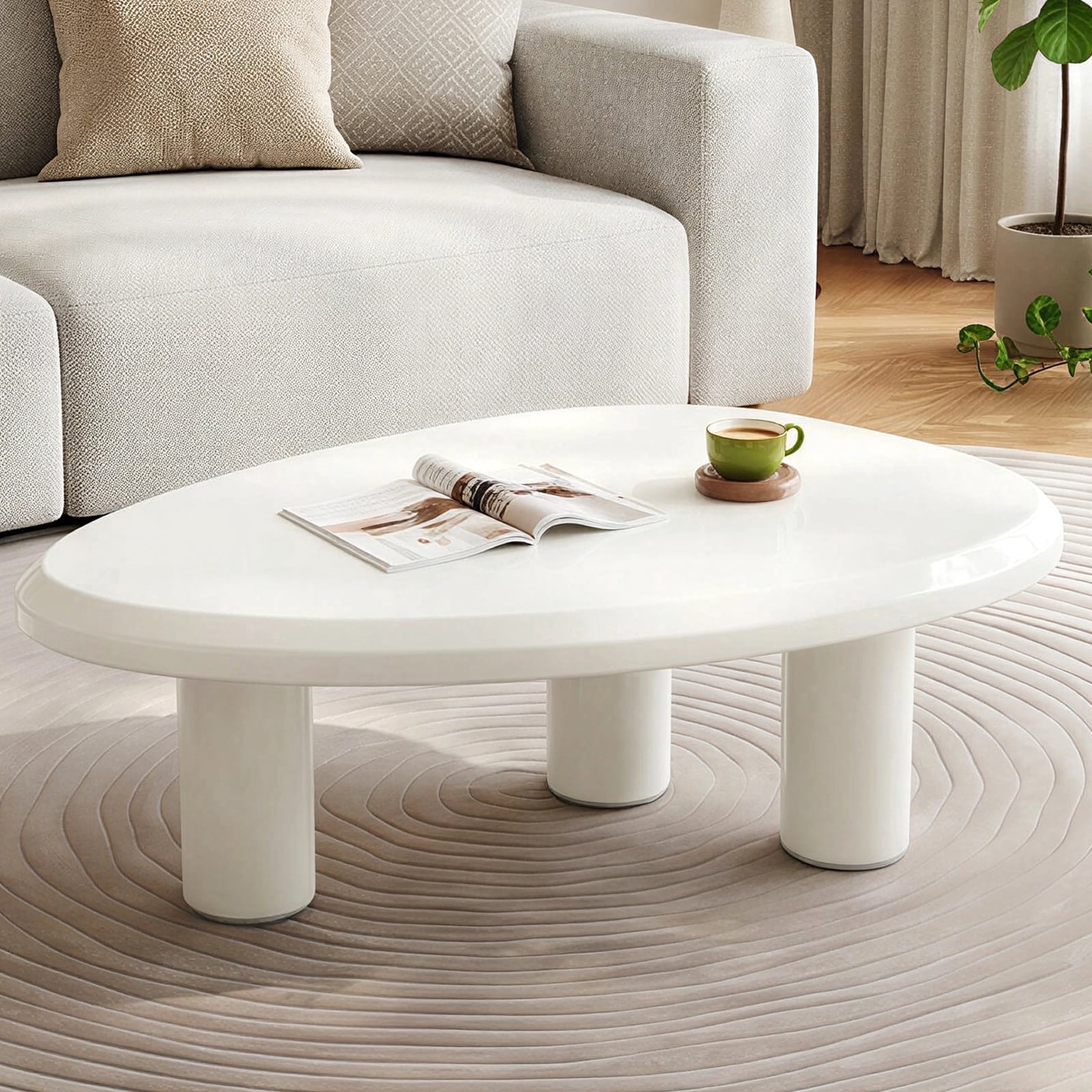 SAFAVIEH Rustic Wood Oval Coffee Table, Natural Finish, Flyte