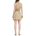 thumbnail image 4 of INSPIRE CHIC Women's Floral Printed Half Placket Knee Length Sleeveless Spring Belted Dress M Beige-Flower Branch, 4 of 9