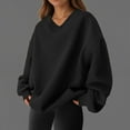 thumbnail image 2 of EDFBUYKRS Female Long Sleeve Sweatshirt Sweatshirts for Women Plus Size Lined Oversized Sweaters Long Sleeve Pullover Crewneck Warm Tunic Tops Size L, 2 of 8