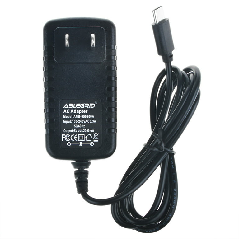 ABLEGRID AC/DC Adapter Chargr 5V 2A Type C Power Supply Cord Wall Charger