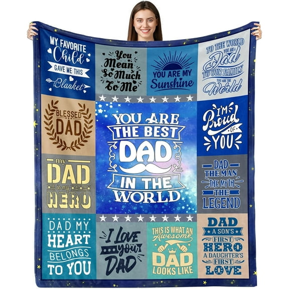 Dad Gifts Blanket, Dad Birthday Gift, Birthday Gifts for Dad, Dad Gifts from Daughter, Gifts for Dad from Son Daughter, Christmas Father Gifts for Dad Soft Throw Blanket for Bedding 60"x50"