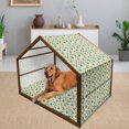 thumbnail image 2 of Banana Leaf Pet House, Exotic Nature of Caribbean Islands Pattern with Fresh Coconut Pineapple Fruits, Outdoor & Indoor Portable Dog Kennel with Pillow and Cover, 5 Sizes, Multicolor, by Ambesonne, 2 of 4