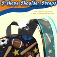 thumbnail image 5 of Football and Baseball Black Pattern 17" School Backpacks for Teens,Waterproof Oxford Fabric,S-Shape Padded Straps for School,Travel,Hiking,Camping, 5 of 6