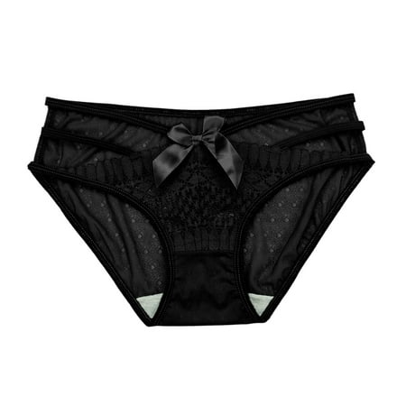 

zuwimk Cotton Thongs For Women Womens Silk Satin Thong Panties Lace G String Thong T Back Shiny Satin Underwear Black One Size