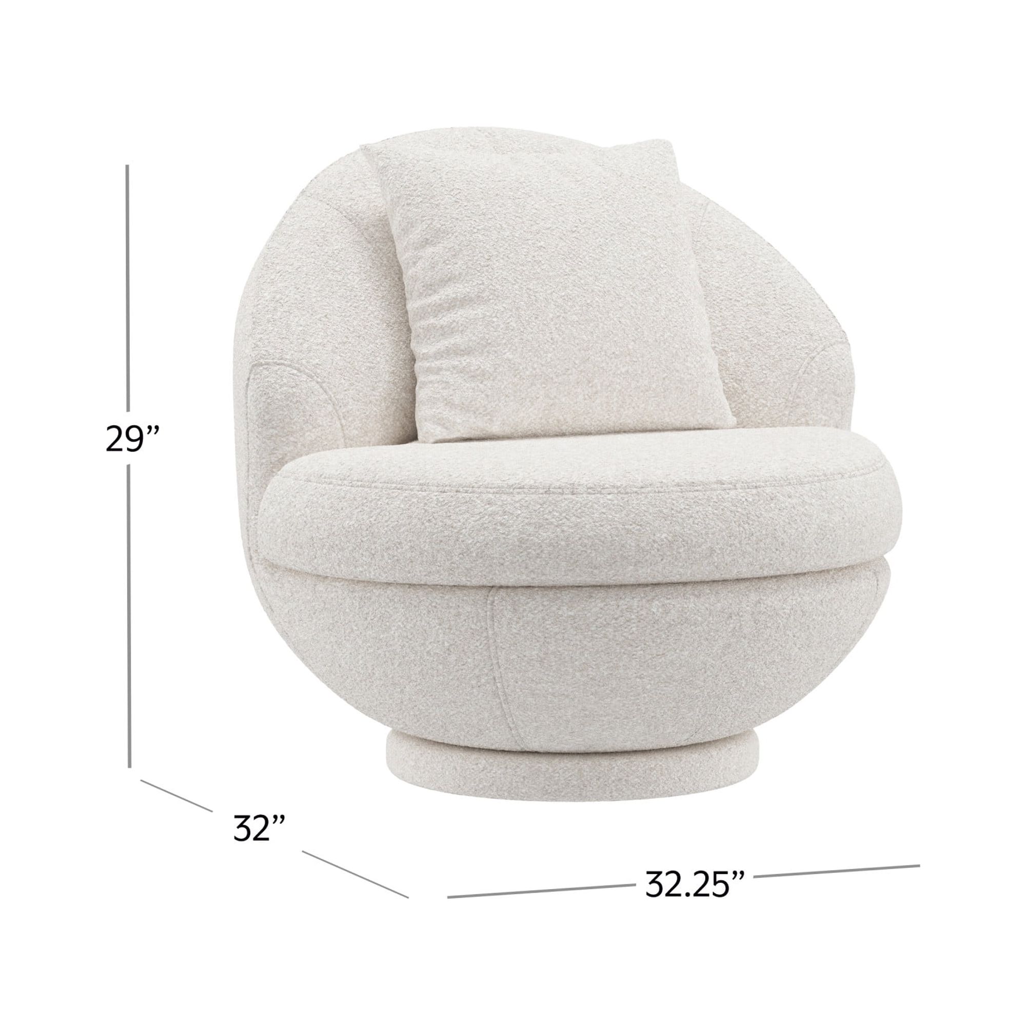 Hillsdale Boulder Upholstered Swivel Storage Chair, Ash White - image 4 of 22